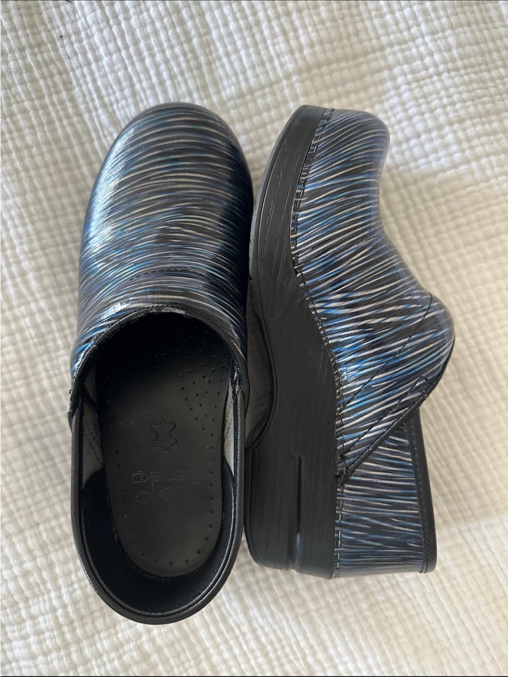 Blue-Black Slip-On Dansko Clogs